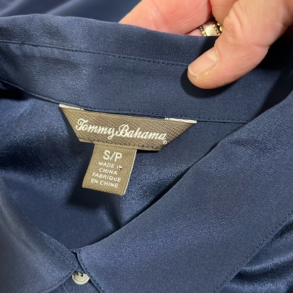 Tommy Bahama Navy Silk June Polo Size Small - Picture 9 of 12